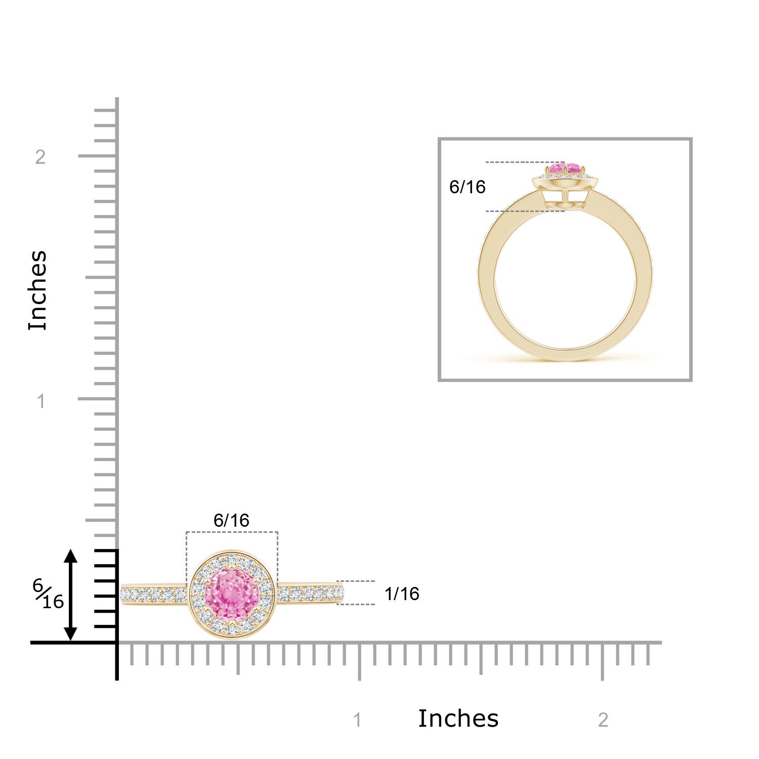 A - Pink Sapphire / 0.82 CT / 14 KT Yellow Gold