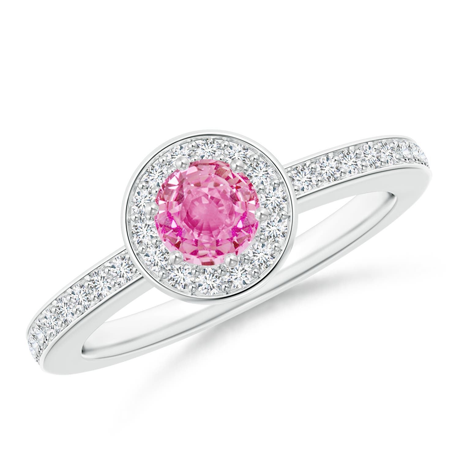 AA - Pink Sapphire / 0.82 CT / 14 KT White Gold