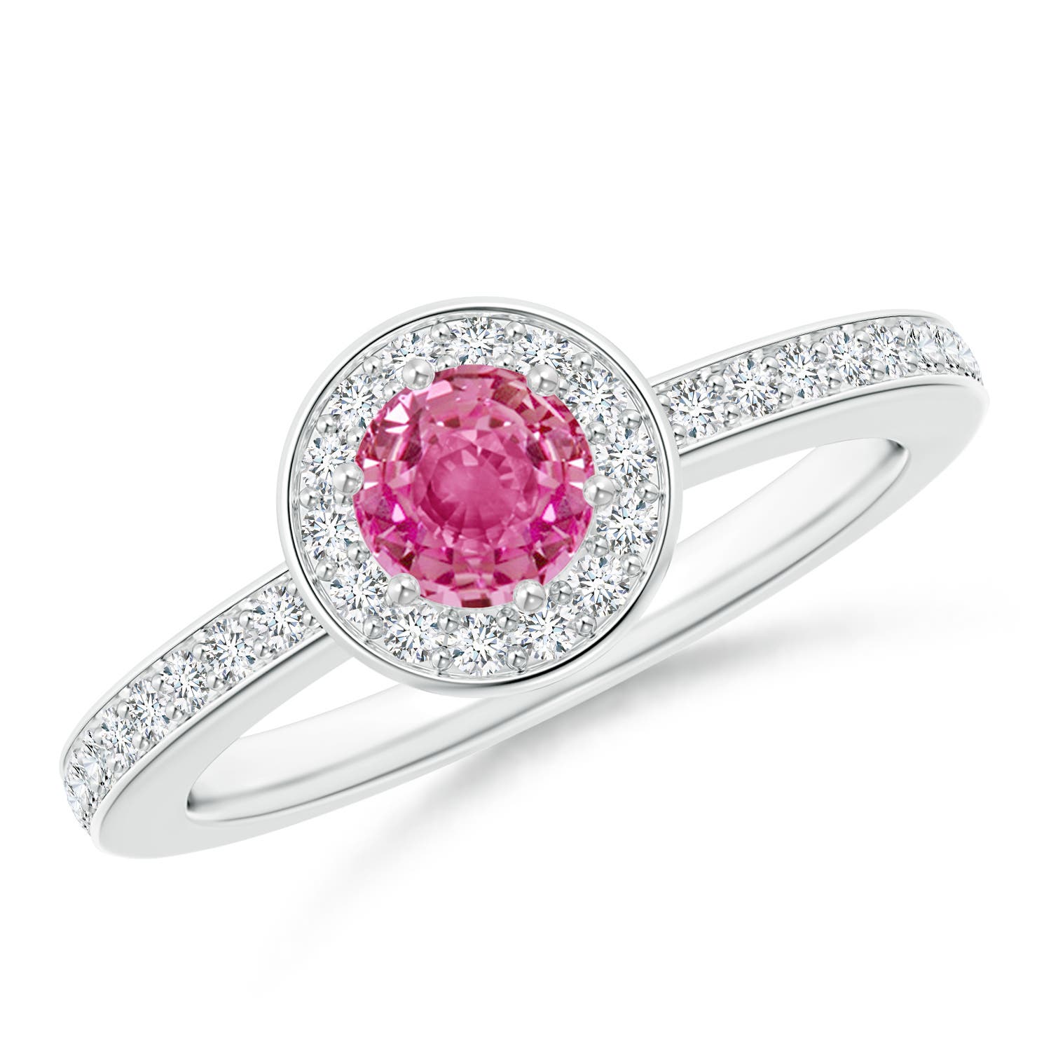 AAA - Pink Sapphire / 0.82 CT / 14 KT White Gold