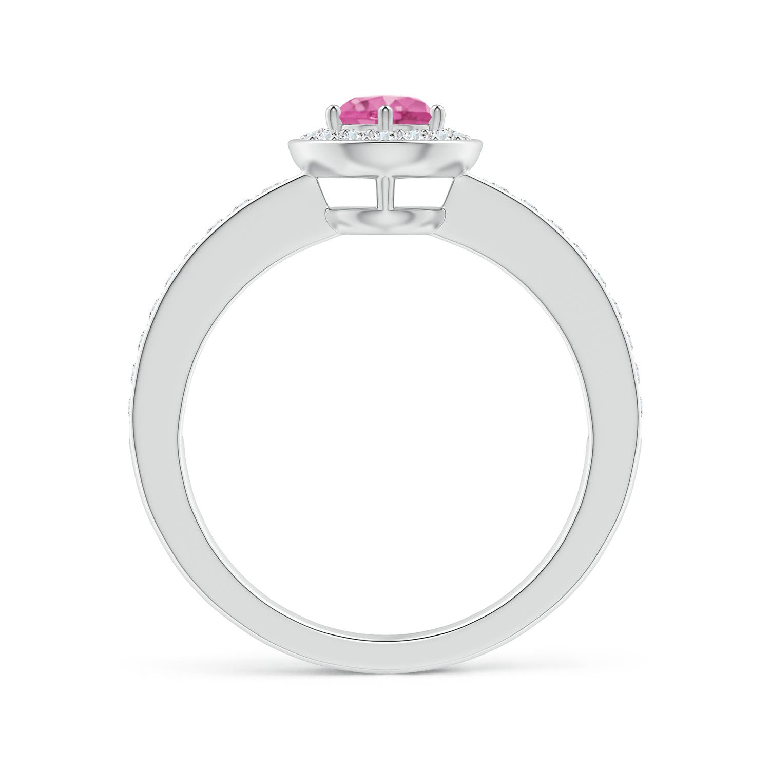 AAA - Pink Sapphire / 0.82 CT / 14 KT White Gold