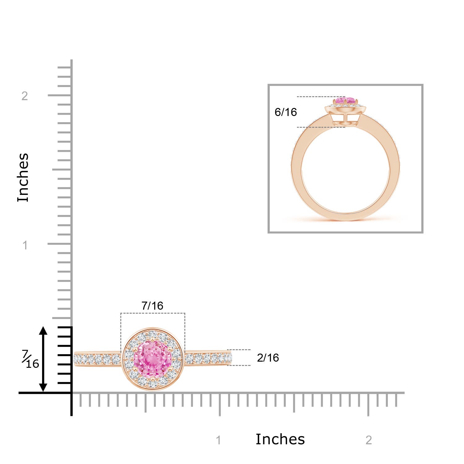 A - Pink Sapphire / 1.36 CT / 14 KT Rose Gold