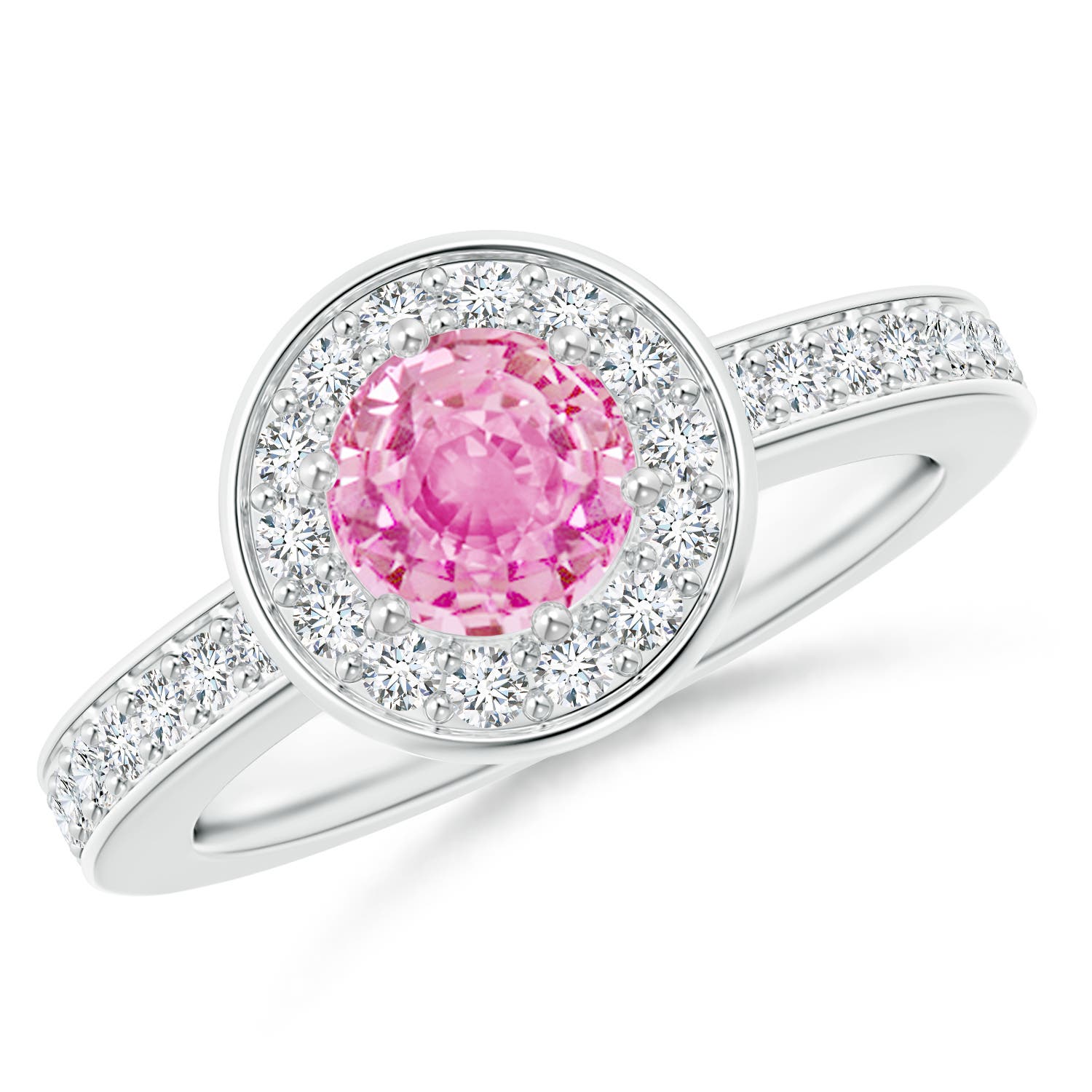 A - Pink Sapphire / 1.36 CT / 14 KT White Gold