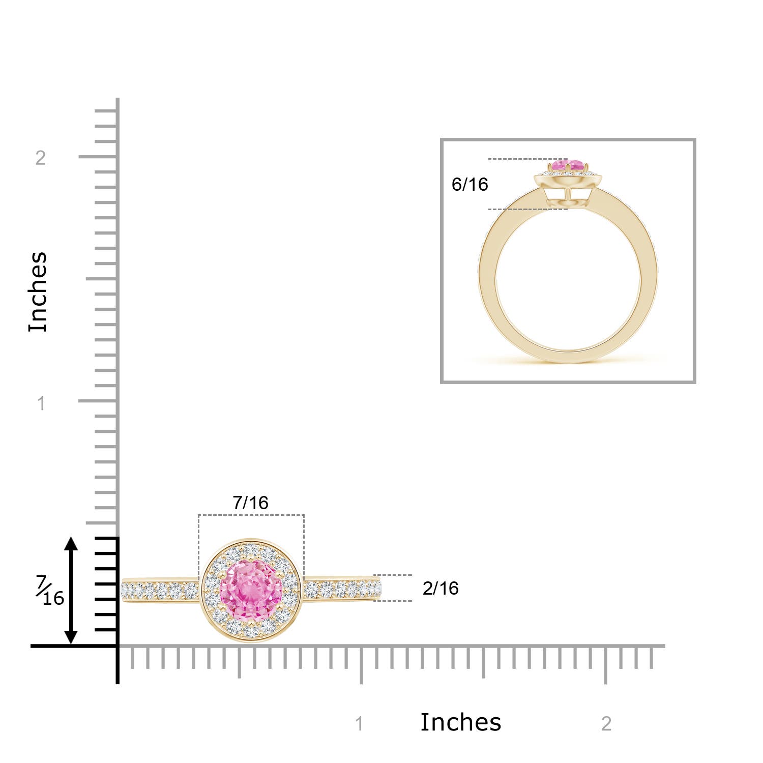 A - Pink Sapphire / 1.36 CT / 14 KT Yellow Gold