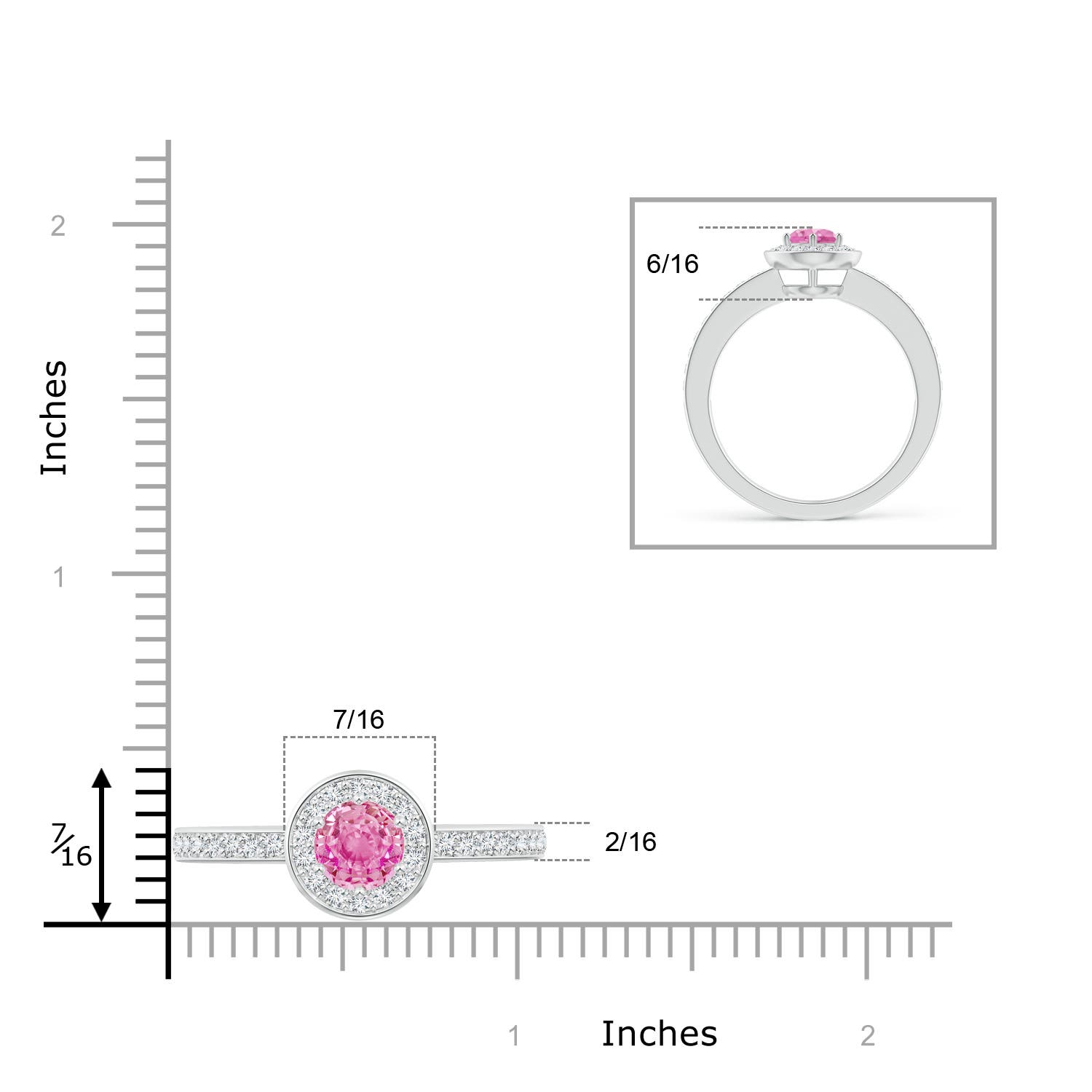 AA - Pink Sapphire / 1.36 CT / 14 KT White Gold