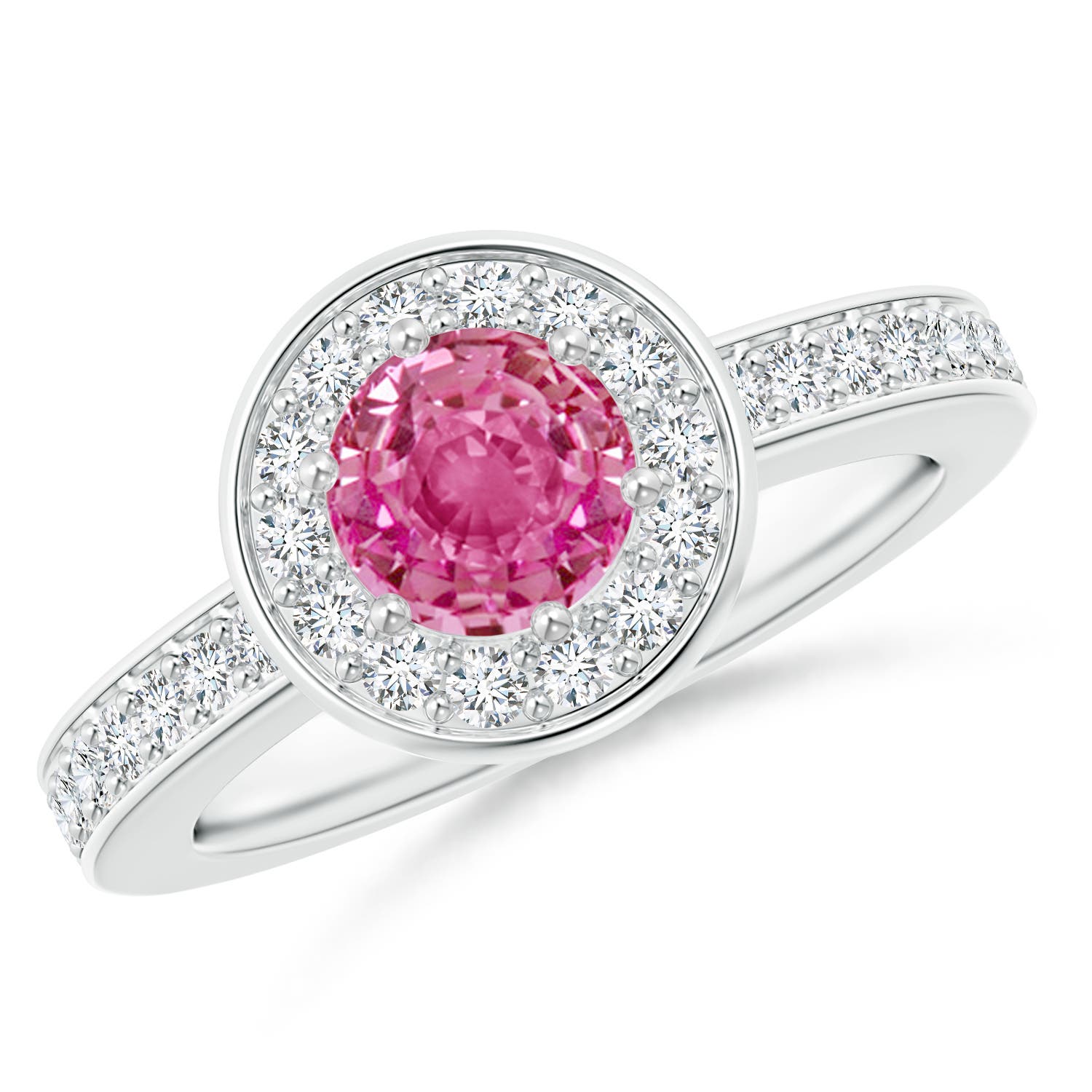 AAA - Pink Sapphire / 1.36 CT / 14 KT White Gold