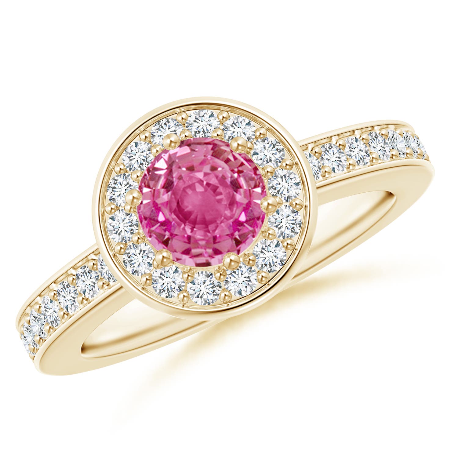 AAA - Pink Sapphire / 1.36 CT / 14 KT Yellow Gold