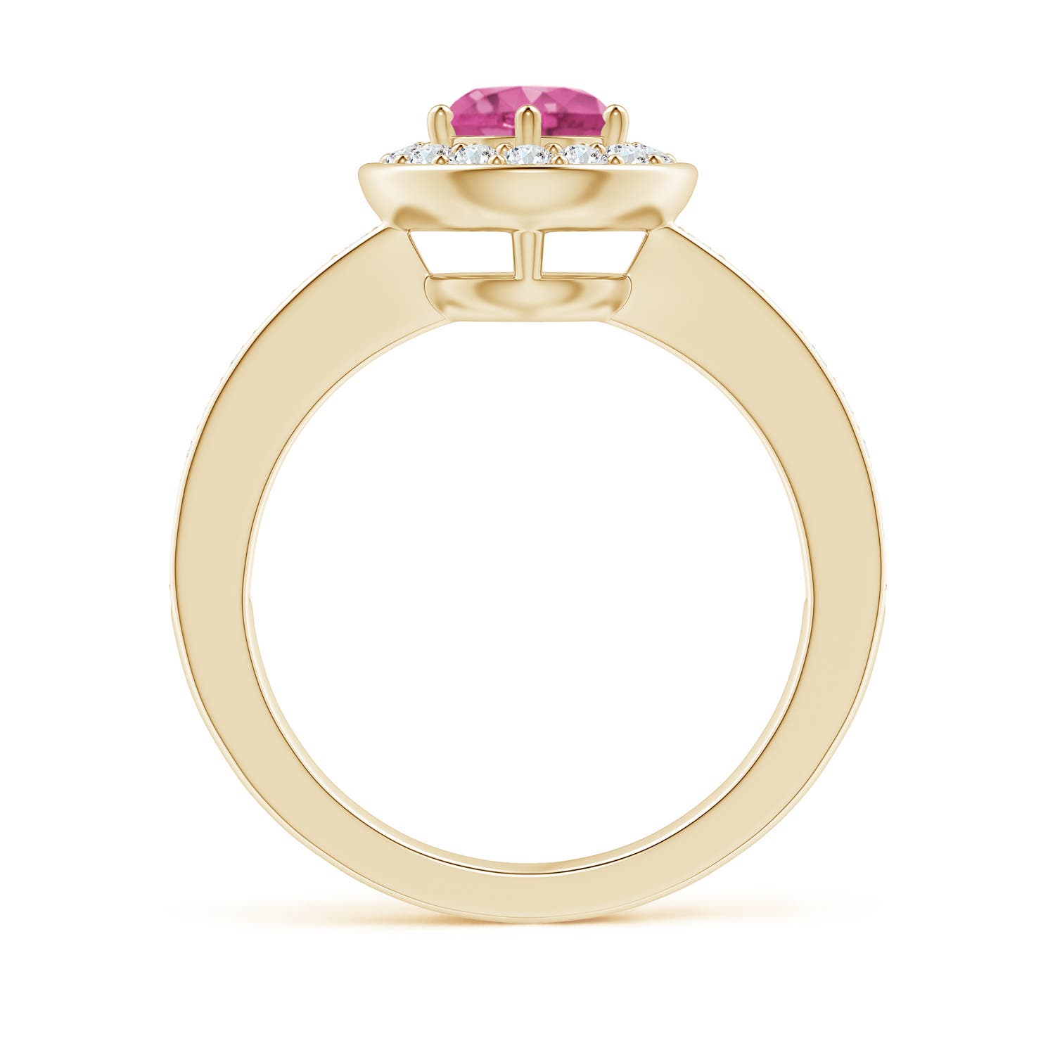 AAAA - Pink Sapphire / 1.36 CT / 14 KT Yellow Gold