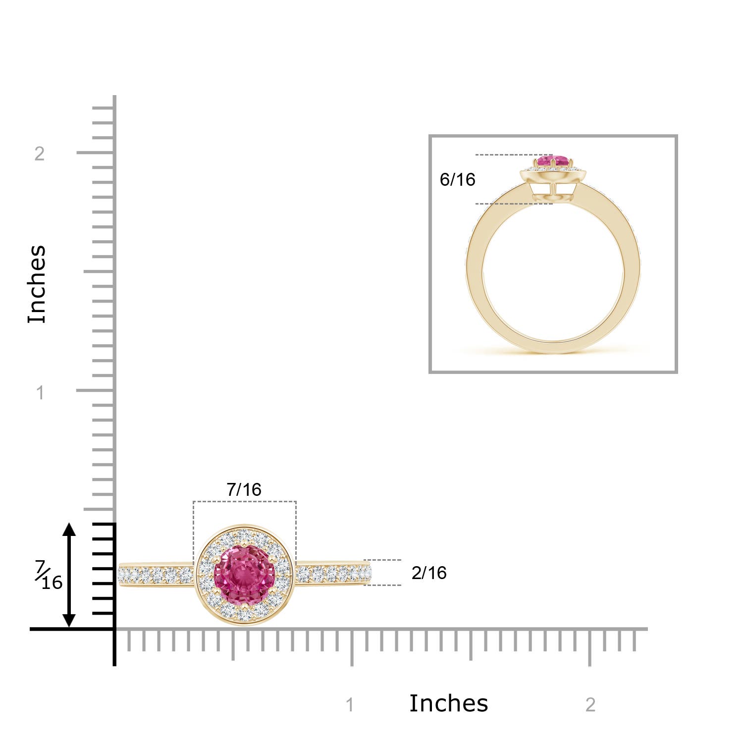 AAAA - Pink Sapphire / 1.36 CT / 14 KT Yellow Gold