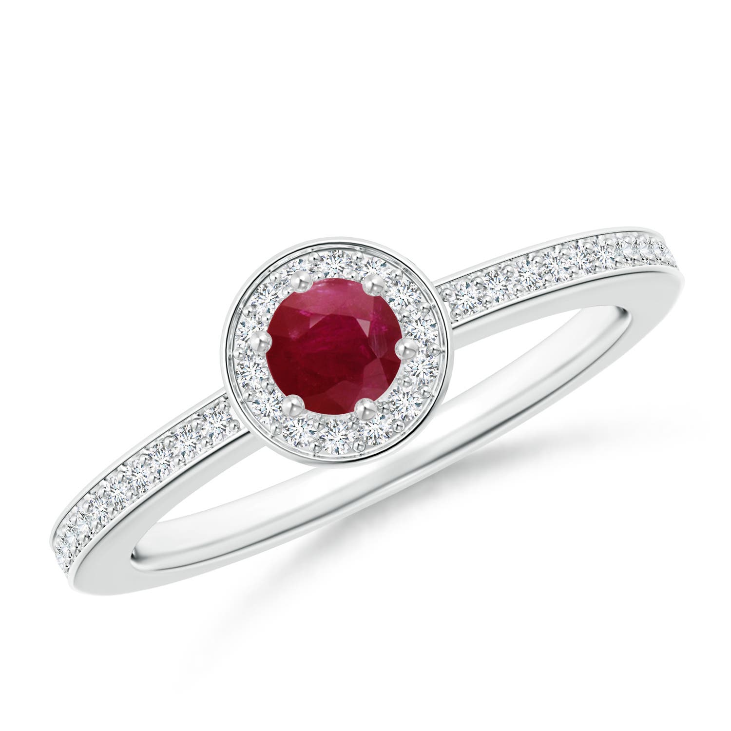 A - Ruby / 0.5 CT / 14 KT White Gold