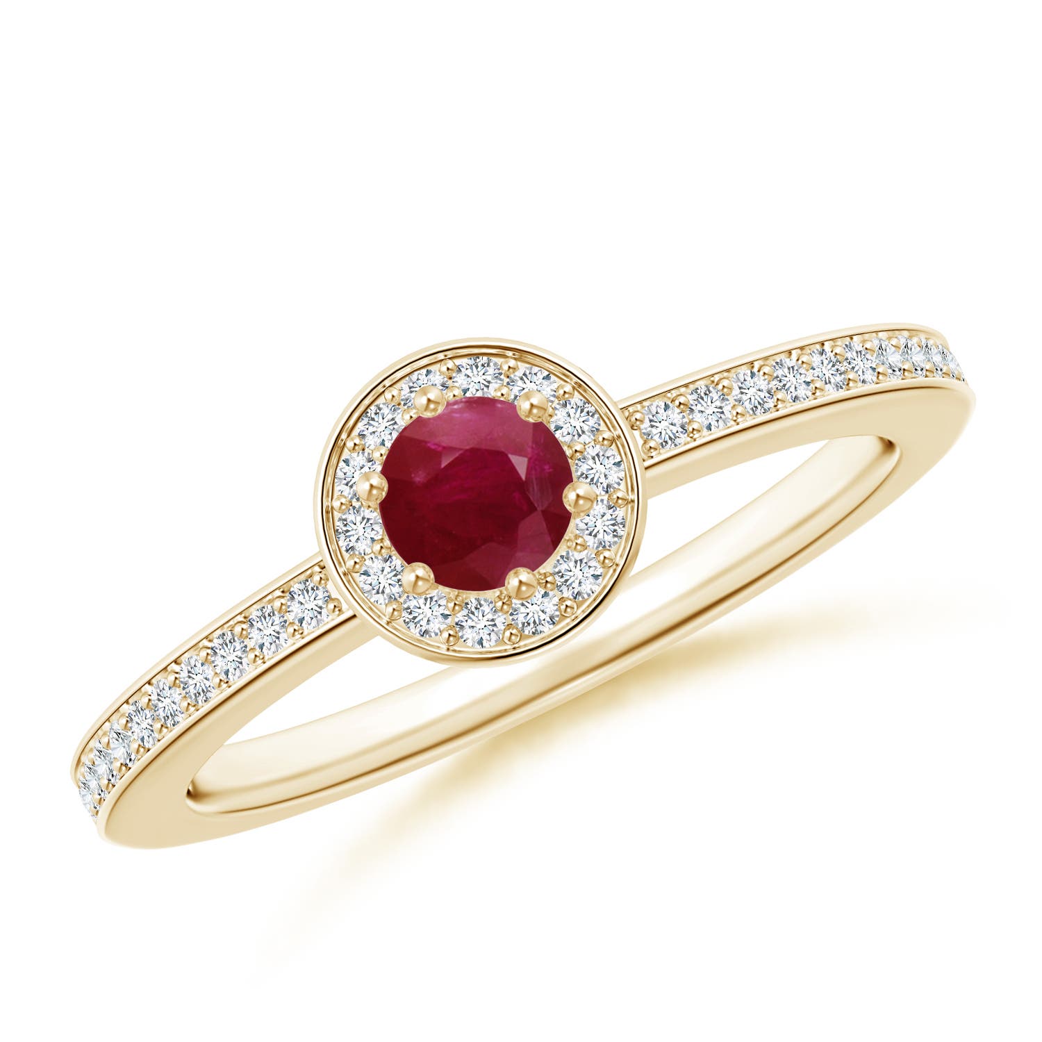 A - Ruby / 0.5 CT / 14 KT Yellow Gold