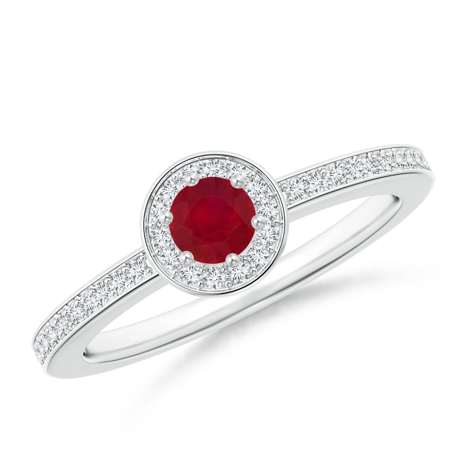 AA - Ruby / 0.5 CT / 14 KT White Gold