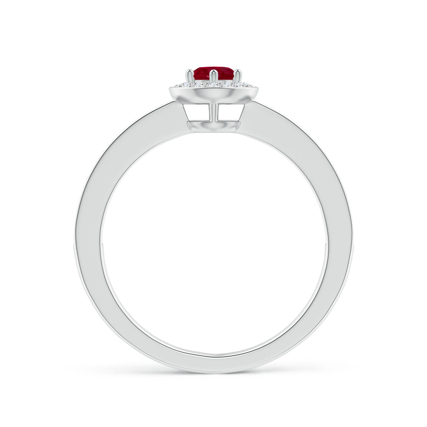 AA - Ruby / 0.5 CT / 14 KT White Gold