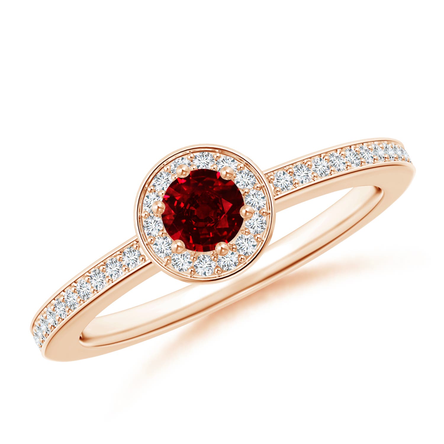 AAAA - Ruby / 0.5 CT / 14 KT Rose Gold