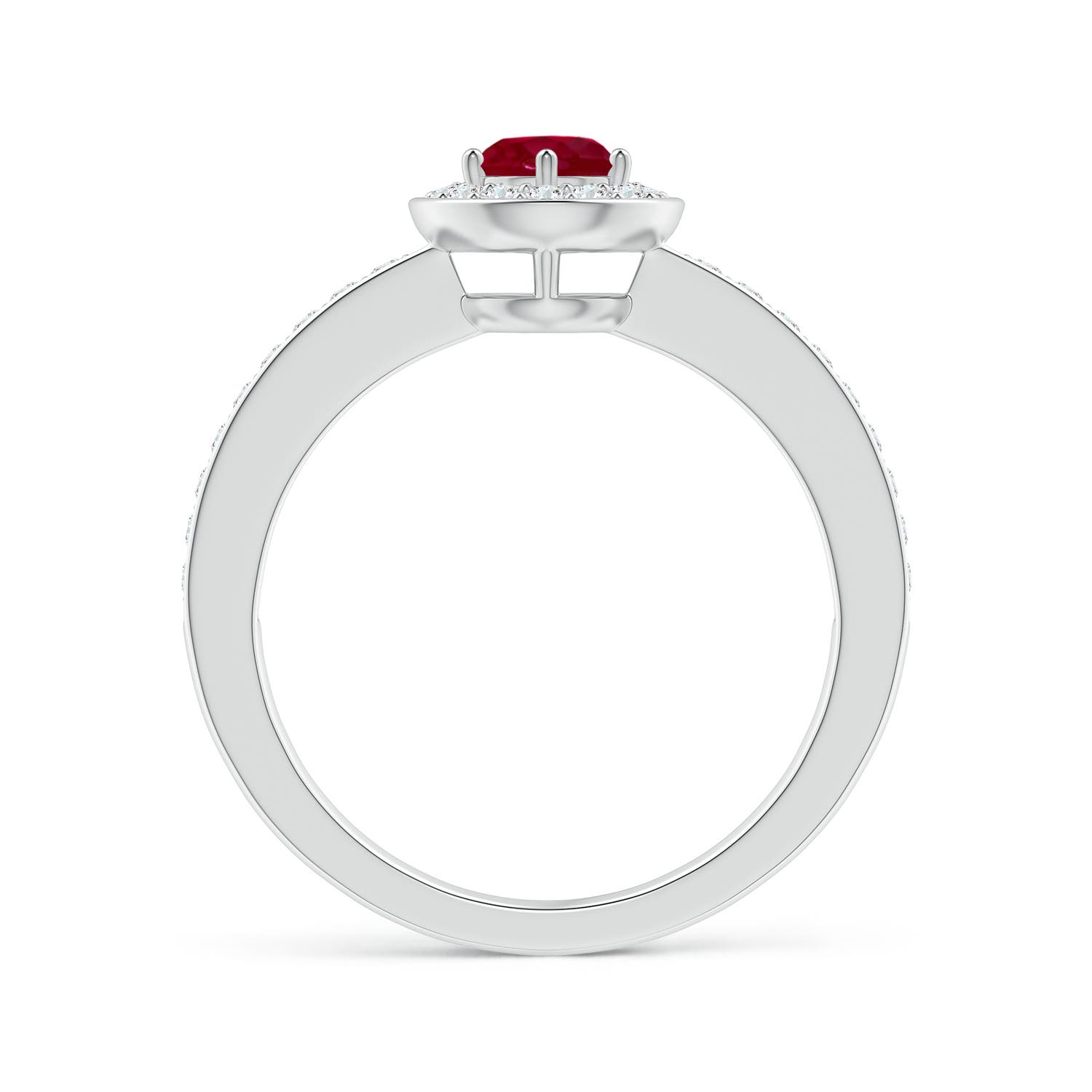 AA - Ruby / 0.82 CT / 14 KT White Gold