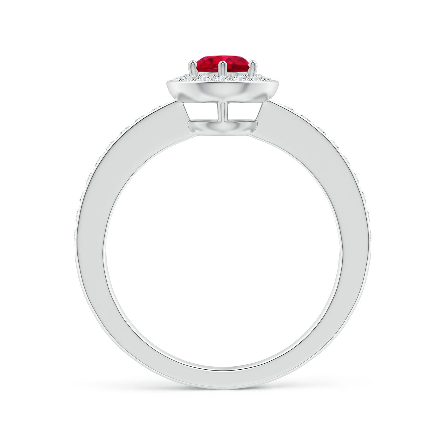 AAA - Ruby / 0.82 CT / 14 KT White Gold