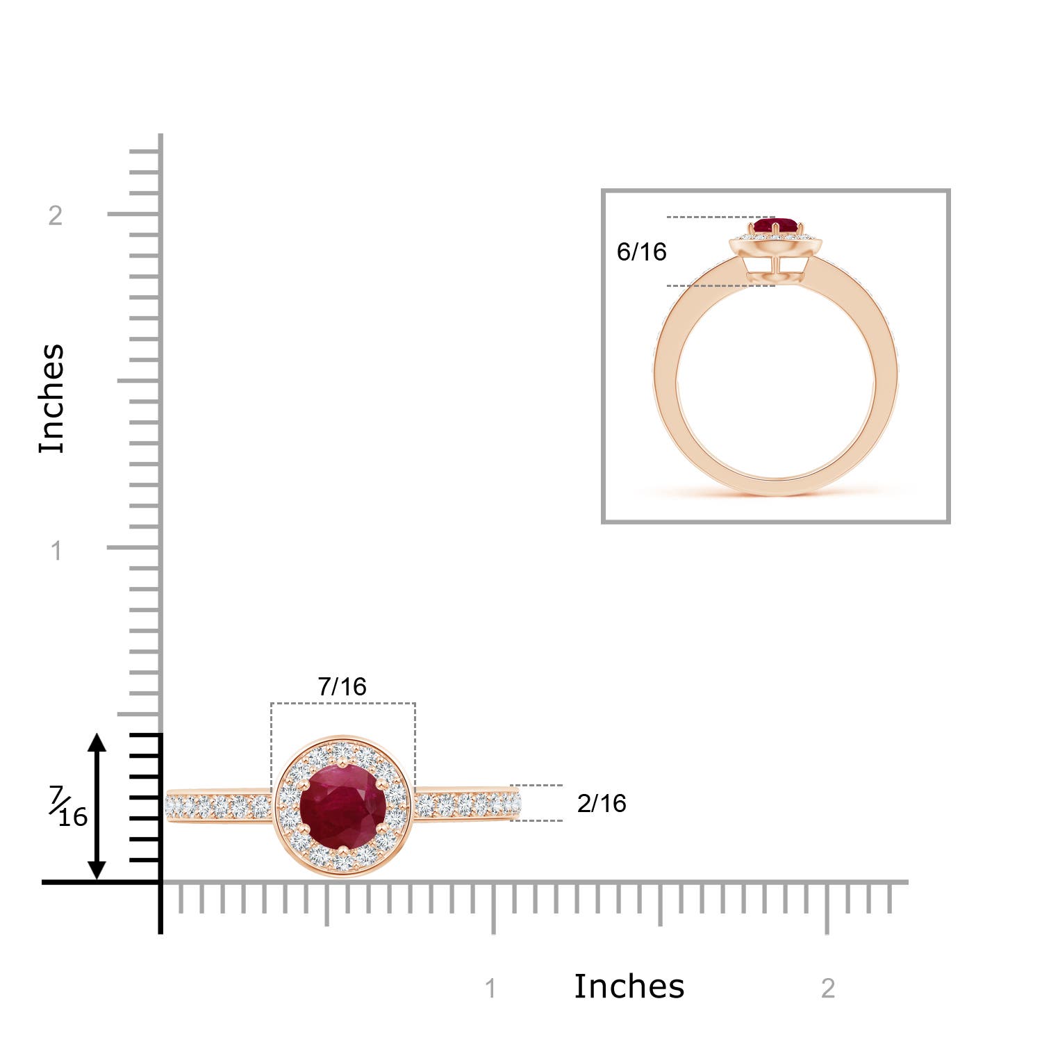 A - Ruby / 1.36 CT / 14 KT Rose Gold