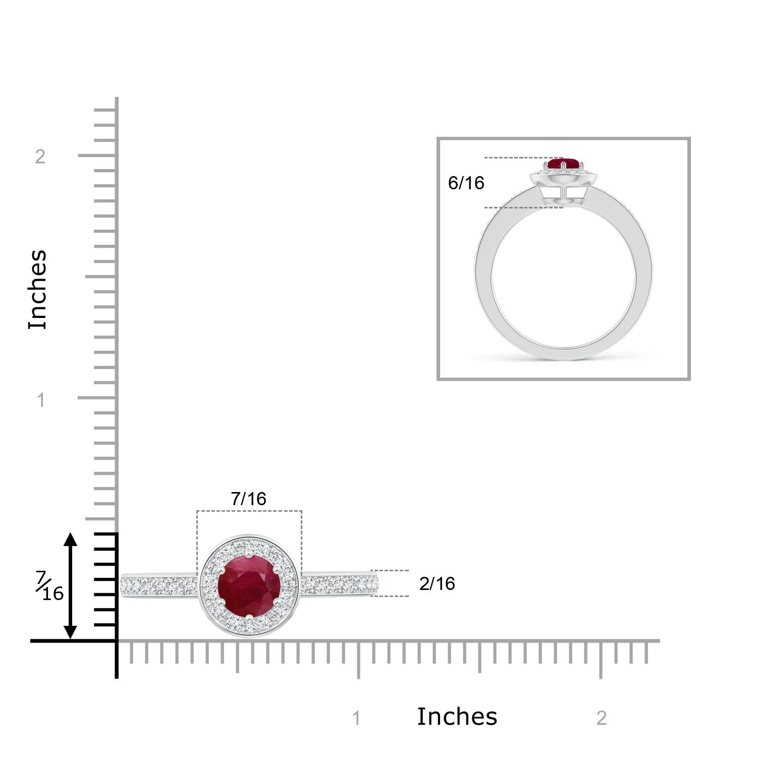 A - Ruby / 1.36 CT / 14 KT White Gold