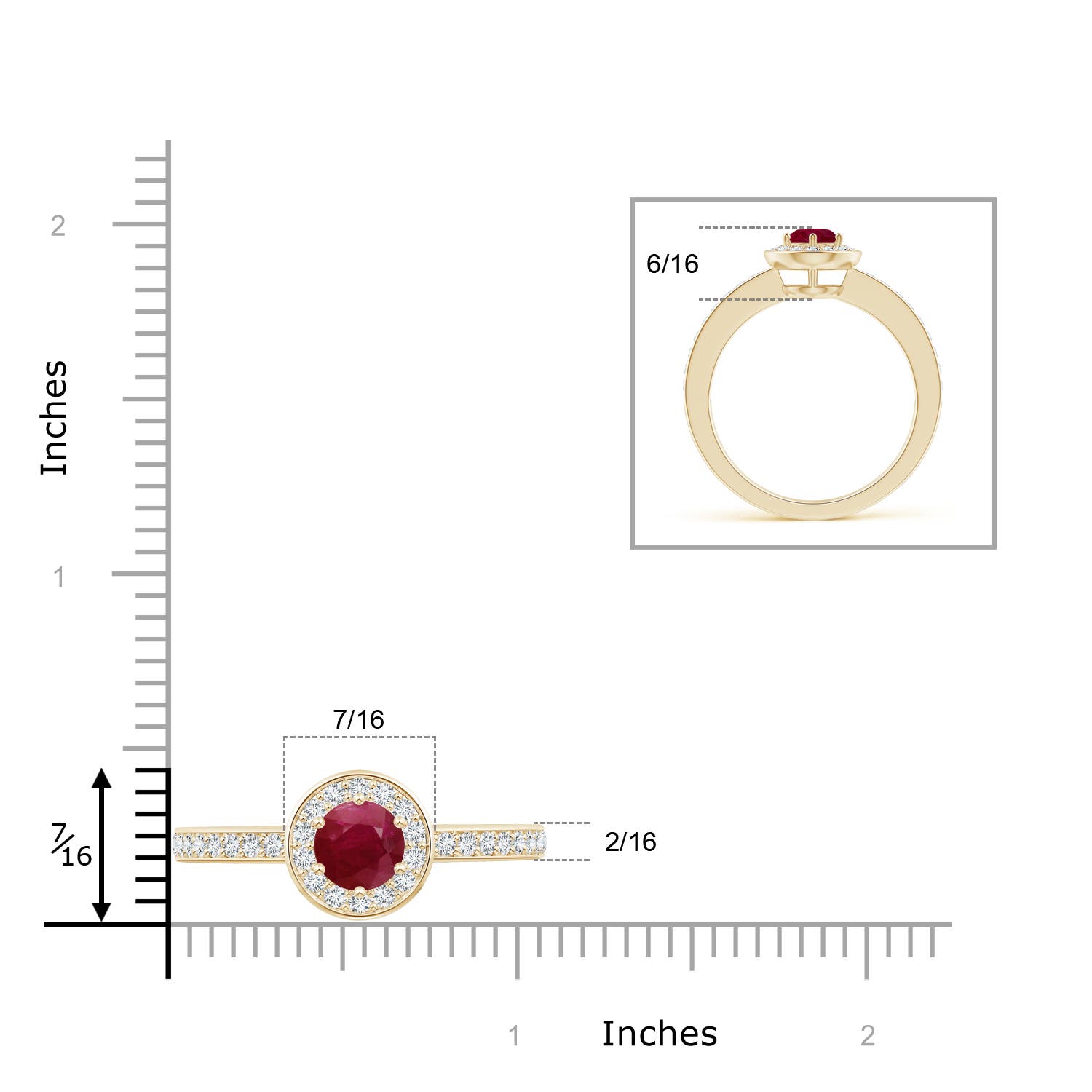 A - Ruby / 1.36 CT / 14 KT Yellow Gold