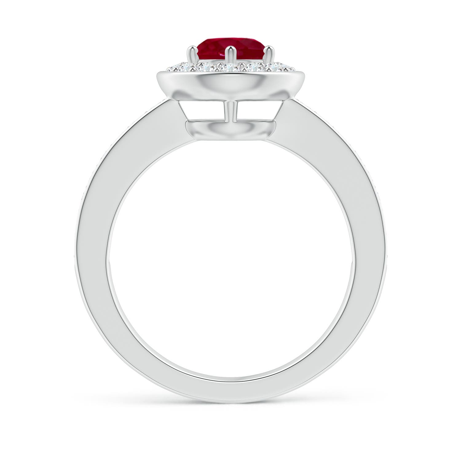 AA - Ruby / 1.36 CT / 14 KT White Gold