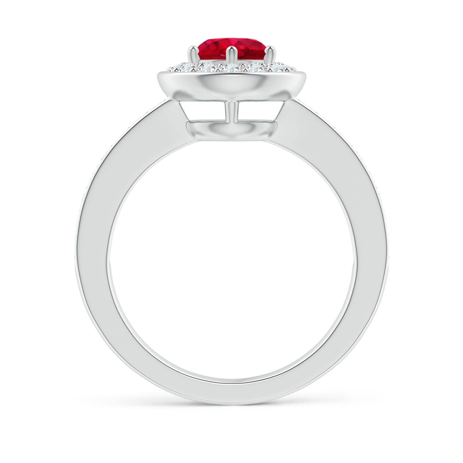 AAA - Ruby / 1.36 CT / 14 KT White Gold