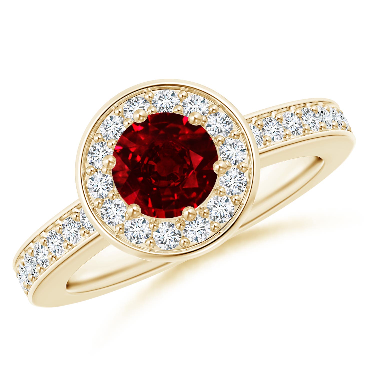 AAAA - Ruby / 1.36 CT / 14 KT Yellow Gold