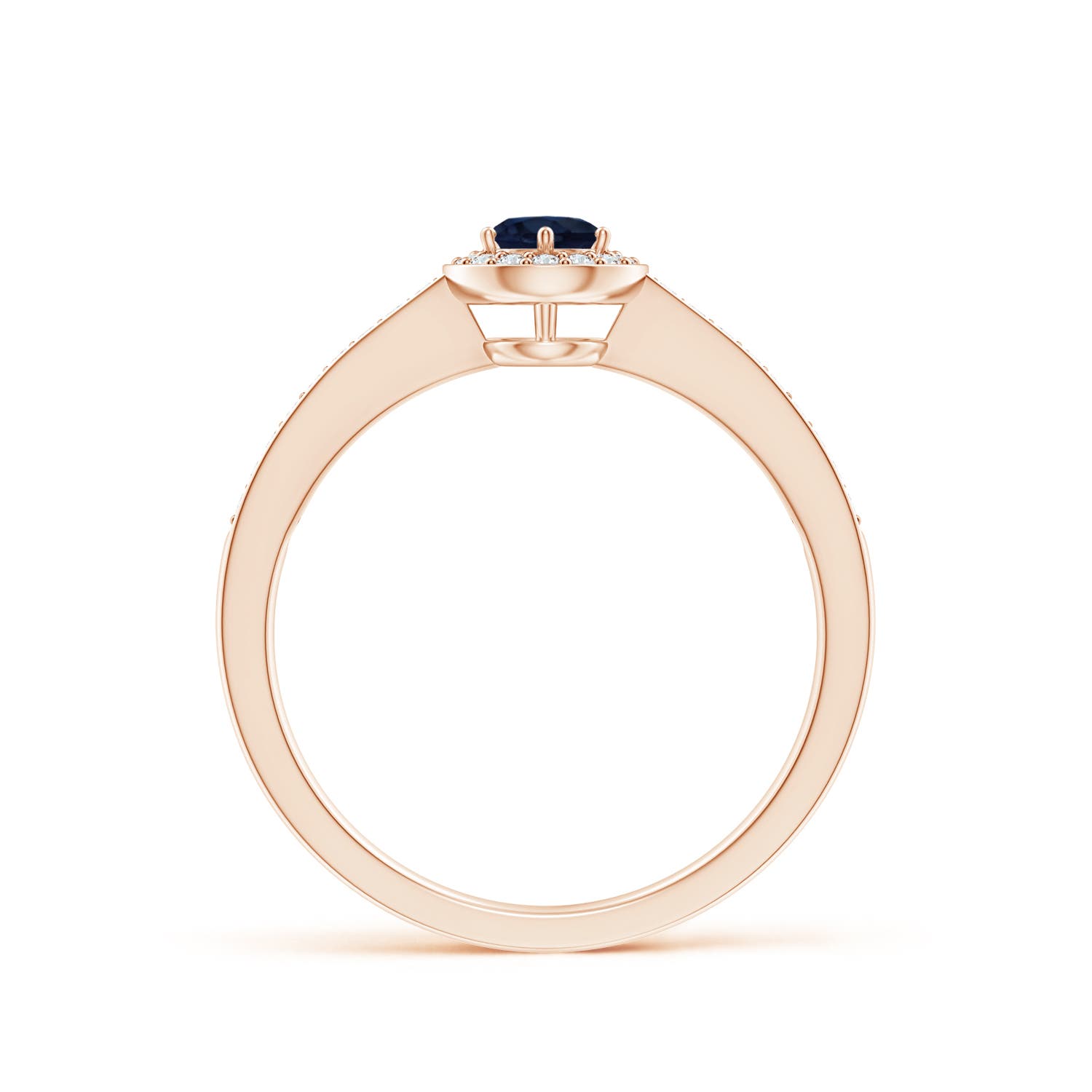 A - Blue Sapphire / 0.49 CT / 14 KT Rose Gold