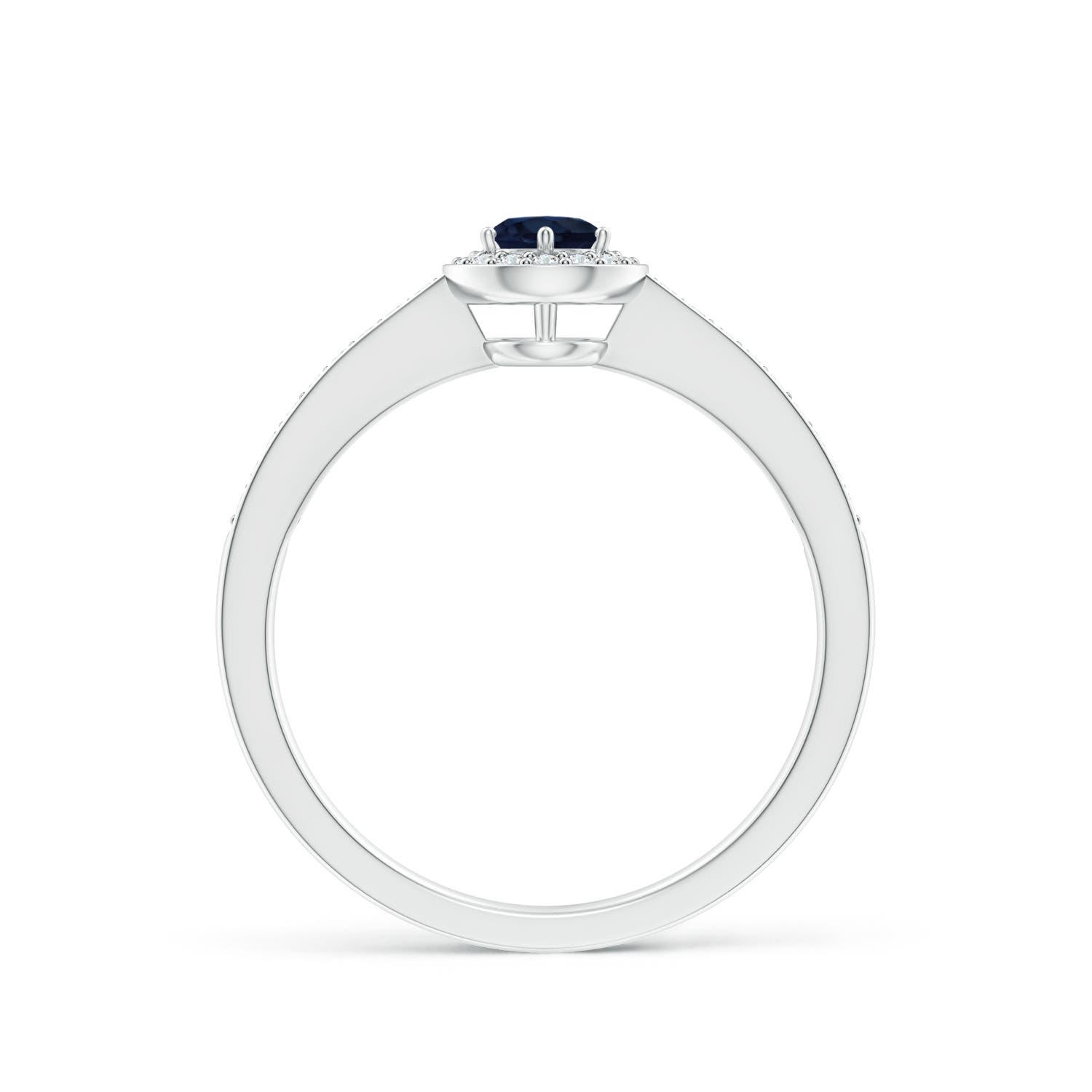 A - Blue Sapphire / 0.49 CT / 14 KT White Gold