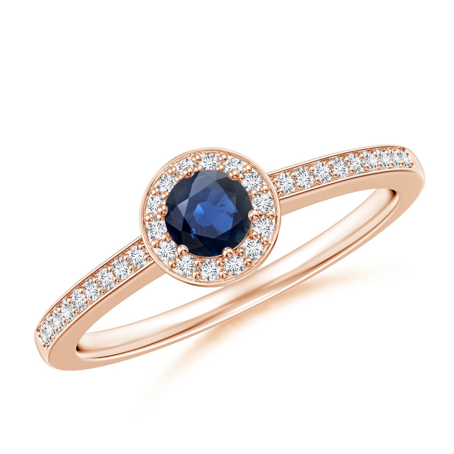 AA - Blue Sapphire / 0.49 CT / 14 KT Rose Gold