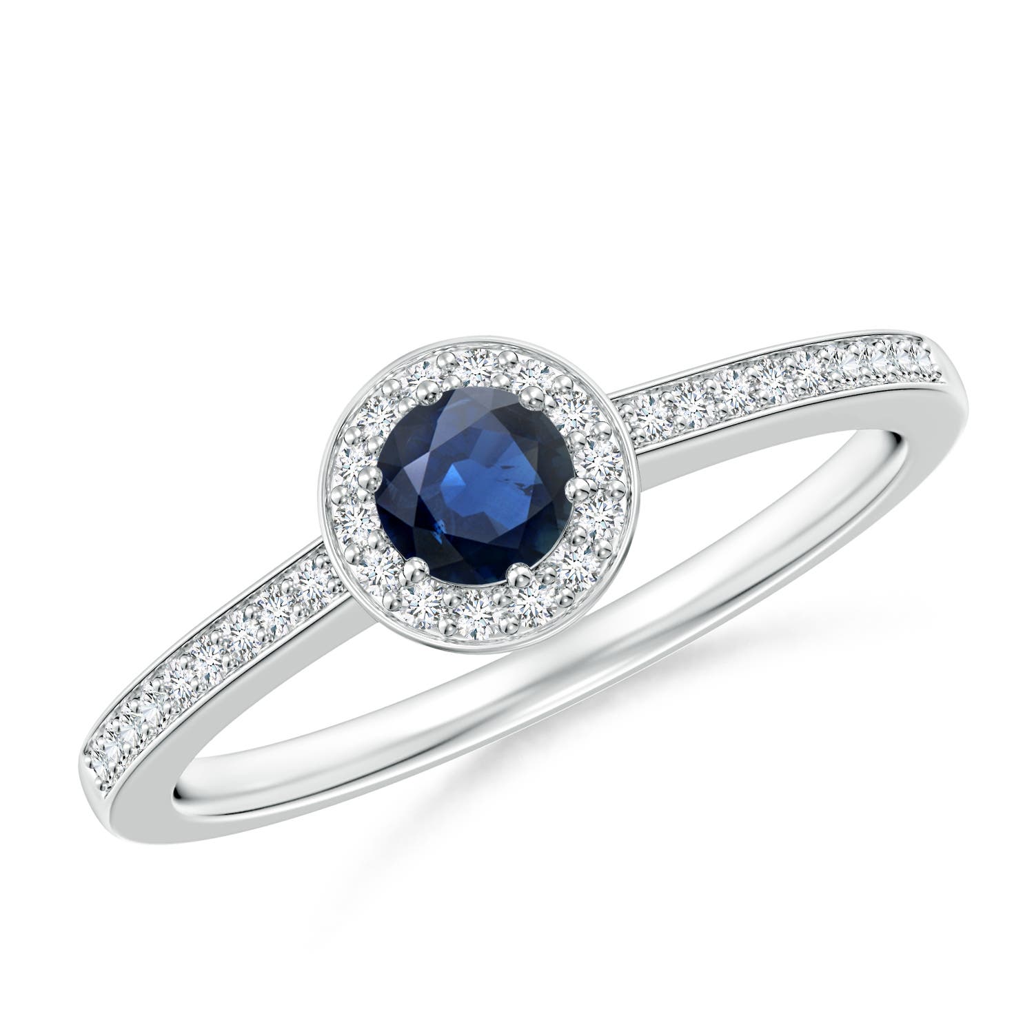 AA - Blue Sapphire / 0.49 CT / 14 KT White Gold