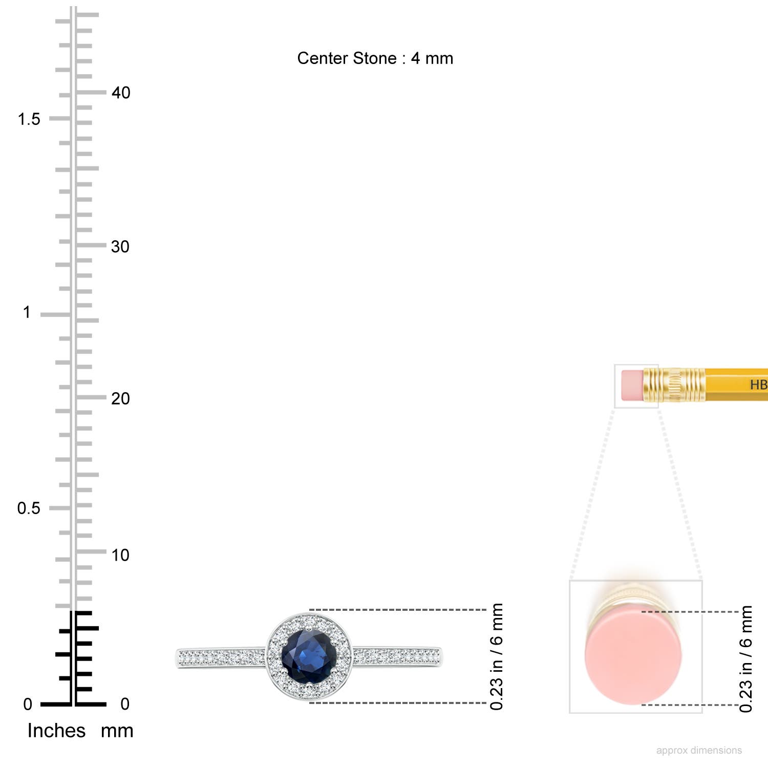 AA - Blue Sapphire / 0.49 CT / 14 KT White Gold