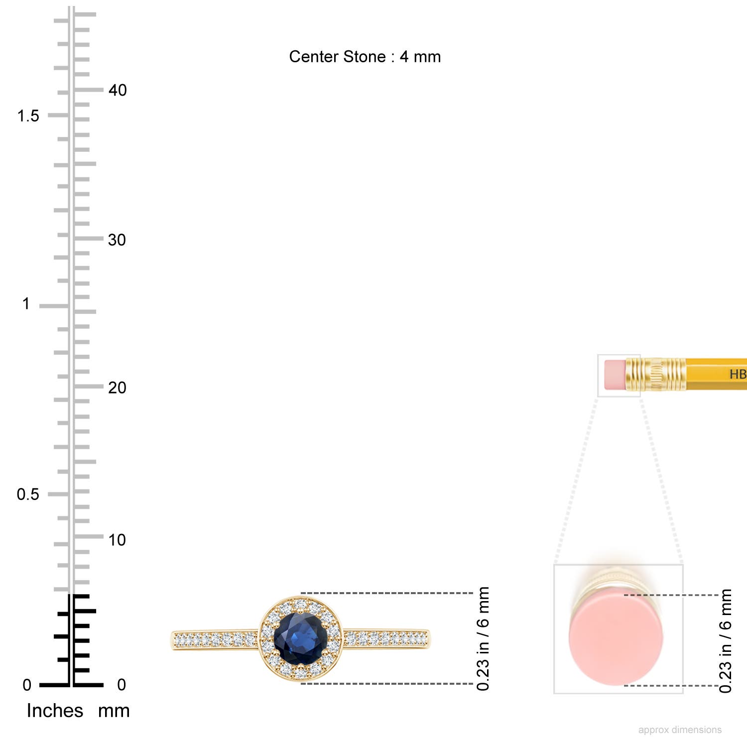 AA - Blue Sapphire / 0.49 CT / 14 KT Yellow Gold