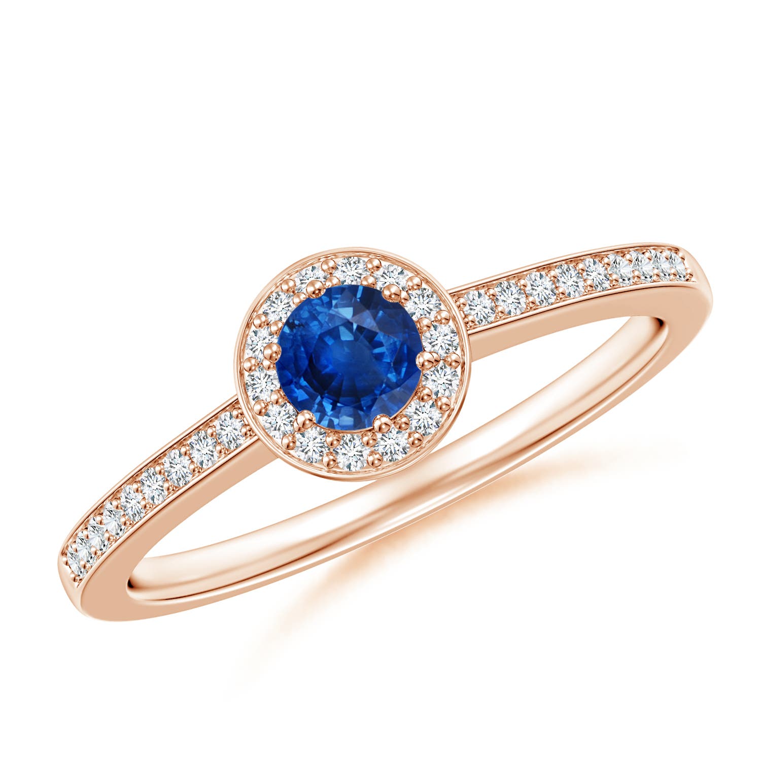 AAA - Blue Sapphire / 0.49 CT / 14 KT Rose Gold