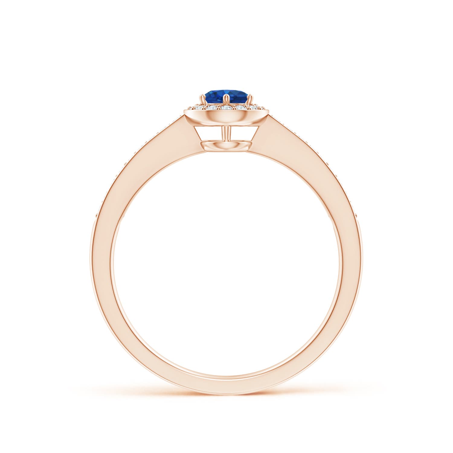 AAA - Blue Sapphire / 0.49 CT / 14 KT Rose Gold