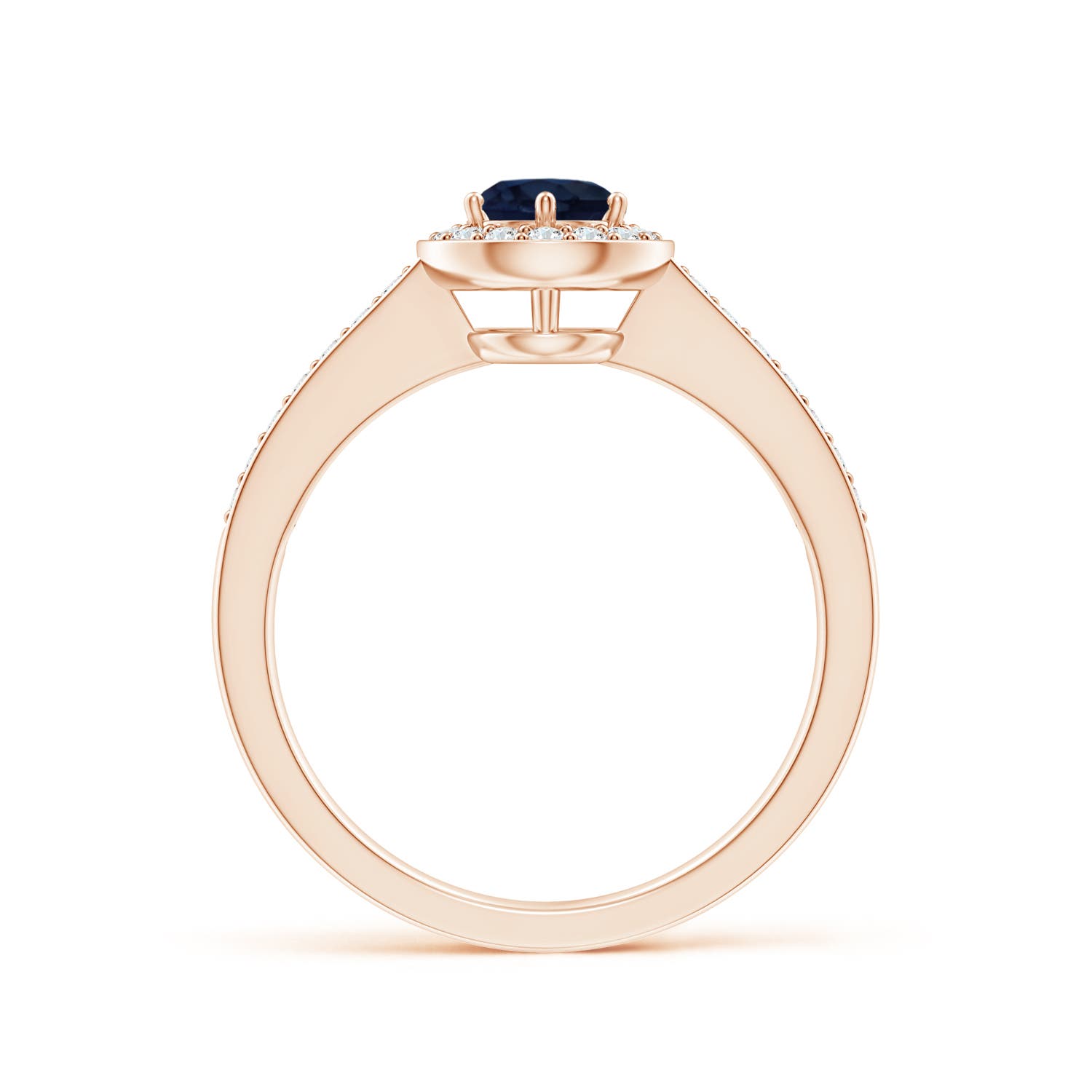 A - Blue Sapphire / 0.85 CT / 14 KT Rose Gold