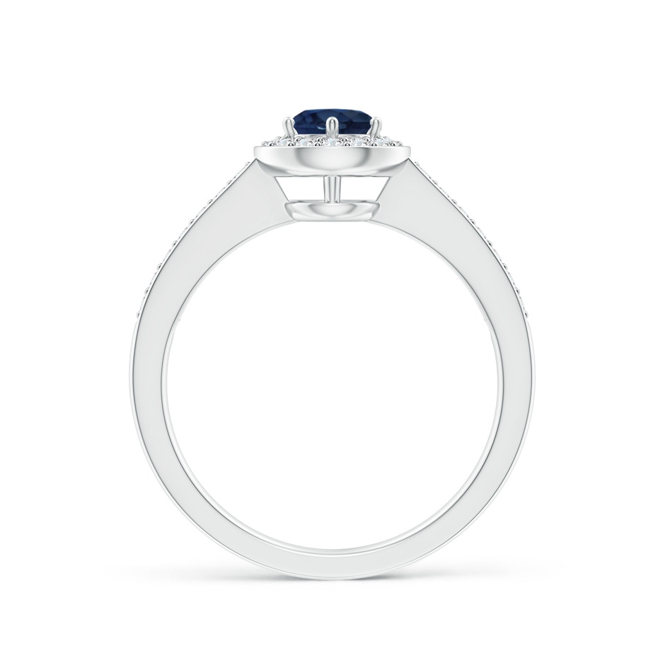 5mm AA Blue Sapphire Halo Ring with Diamond Accents in White Gold side 199