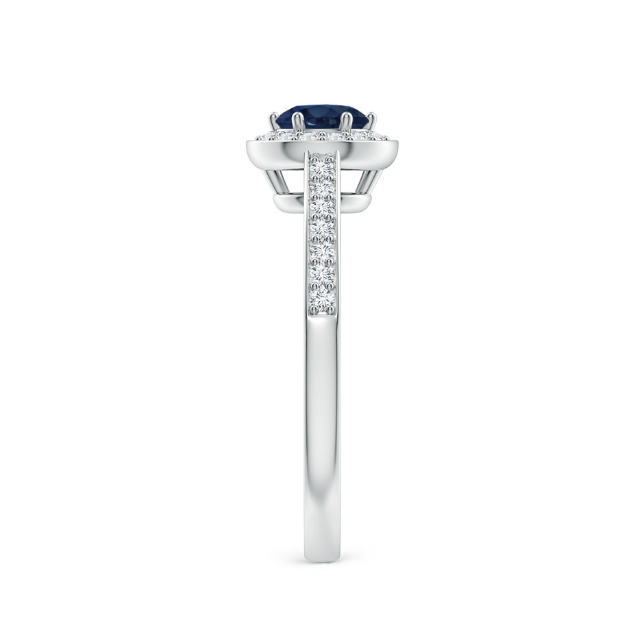 5mm AA Blue Sapphire Halo Ring with Diamond Accents in White Gold side 299