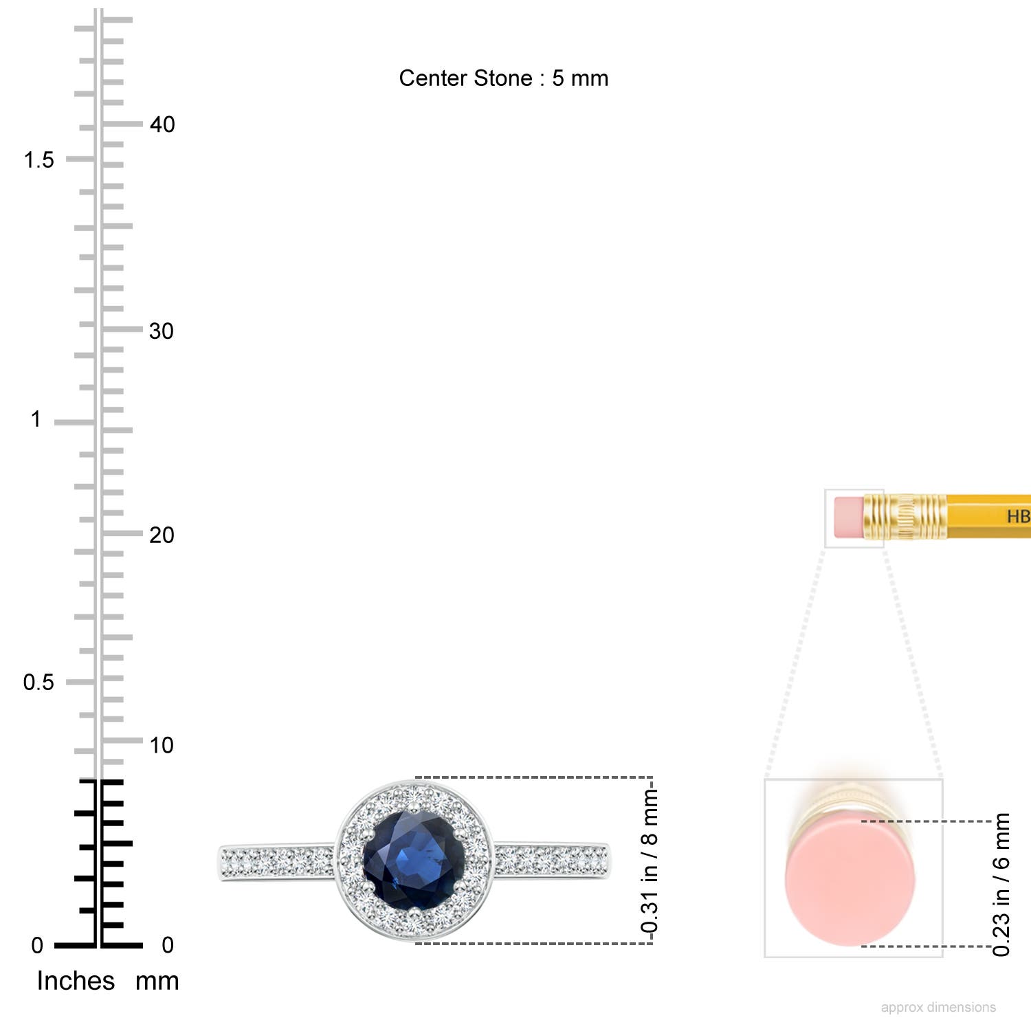 AA - Blue Sapphire / 0.85 CT / 14 KT White Gold