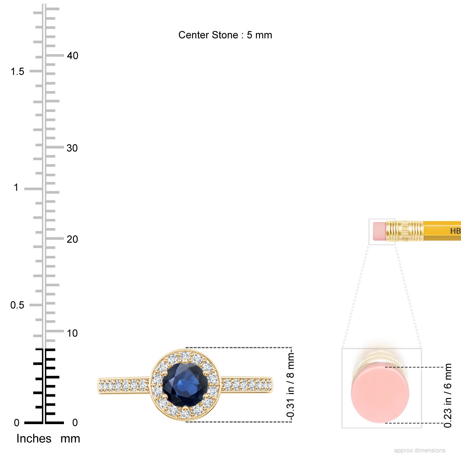 AA - Blue Sapphire / 0.85 CT / 14 KT Yellow Gold