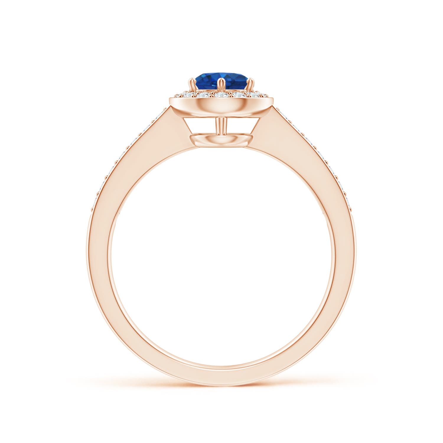 AAA - Blue Sapphire / 0.85 CT / 14 KT Rose Gold