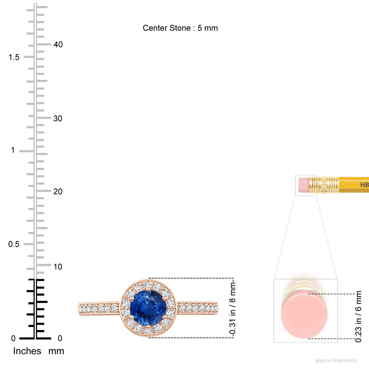 AAA - Blue Sapphire / 0.85 CT / 14 KT Rose Gold