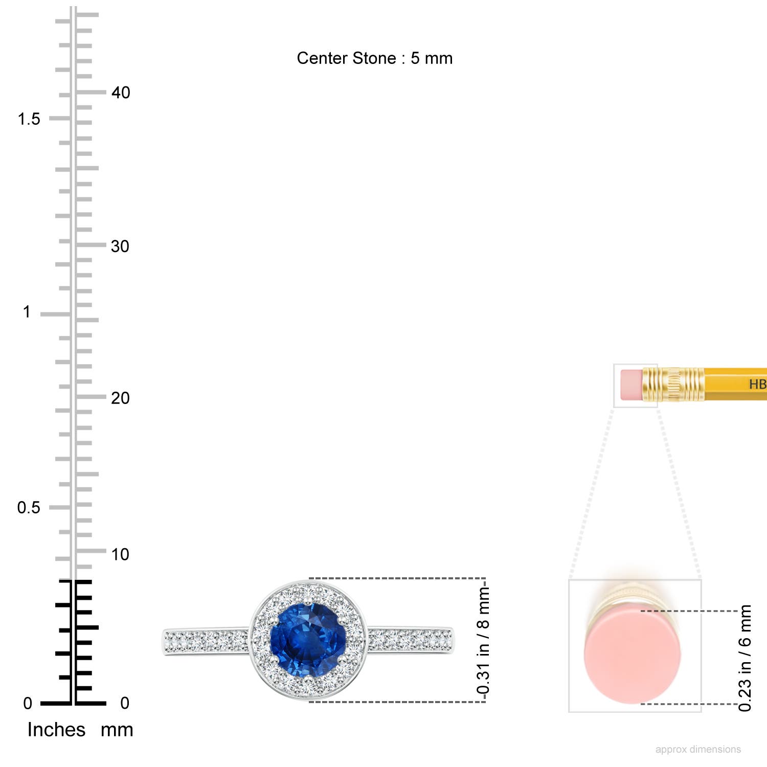 AAA - Blue Sapphire / 0.85 CT / 14 KT White Gold