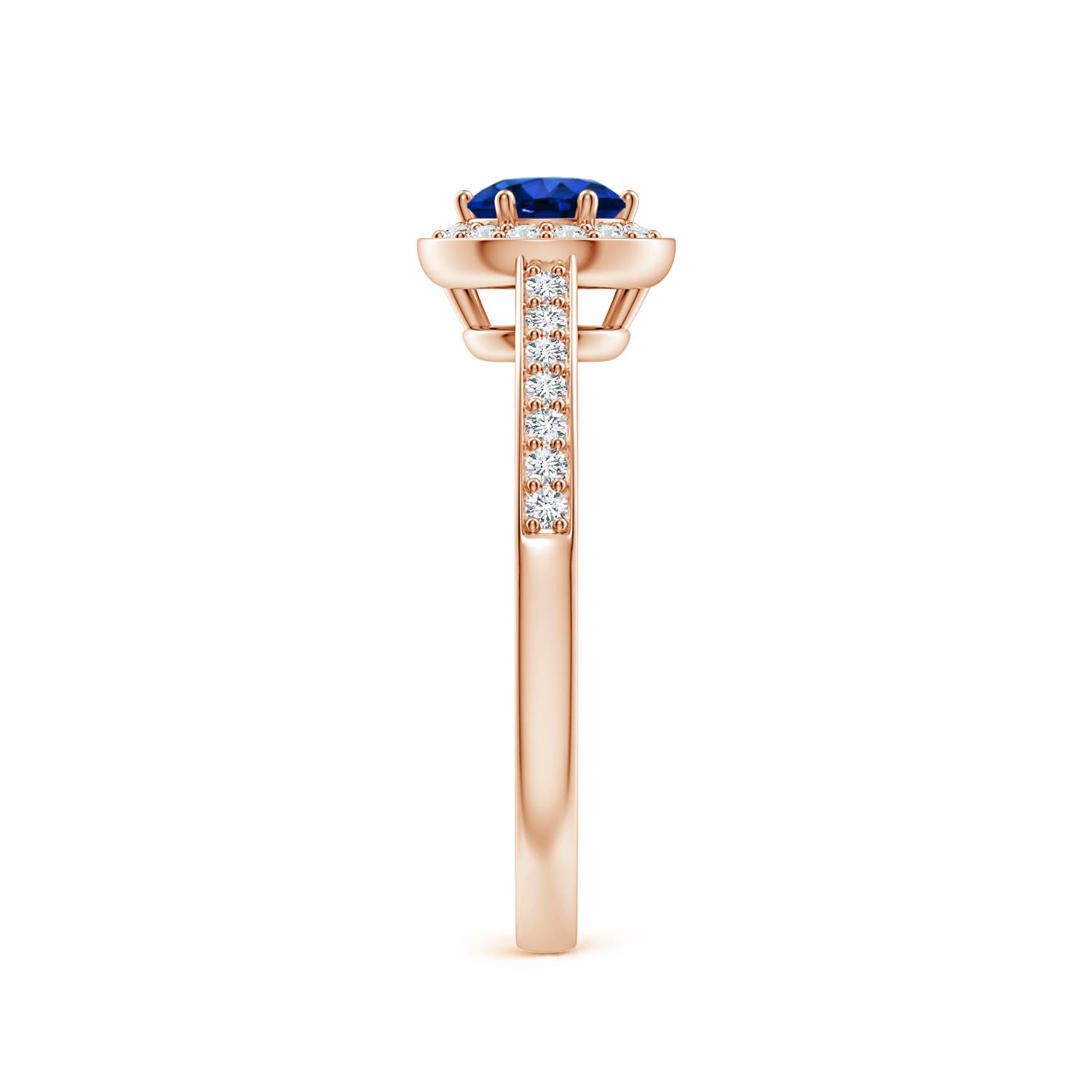 AAAA - Blue Sapphire / 0.85 CT / 14 KT Rose Gold