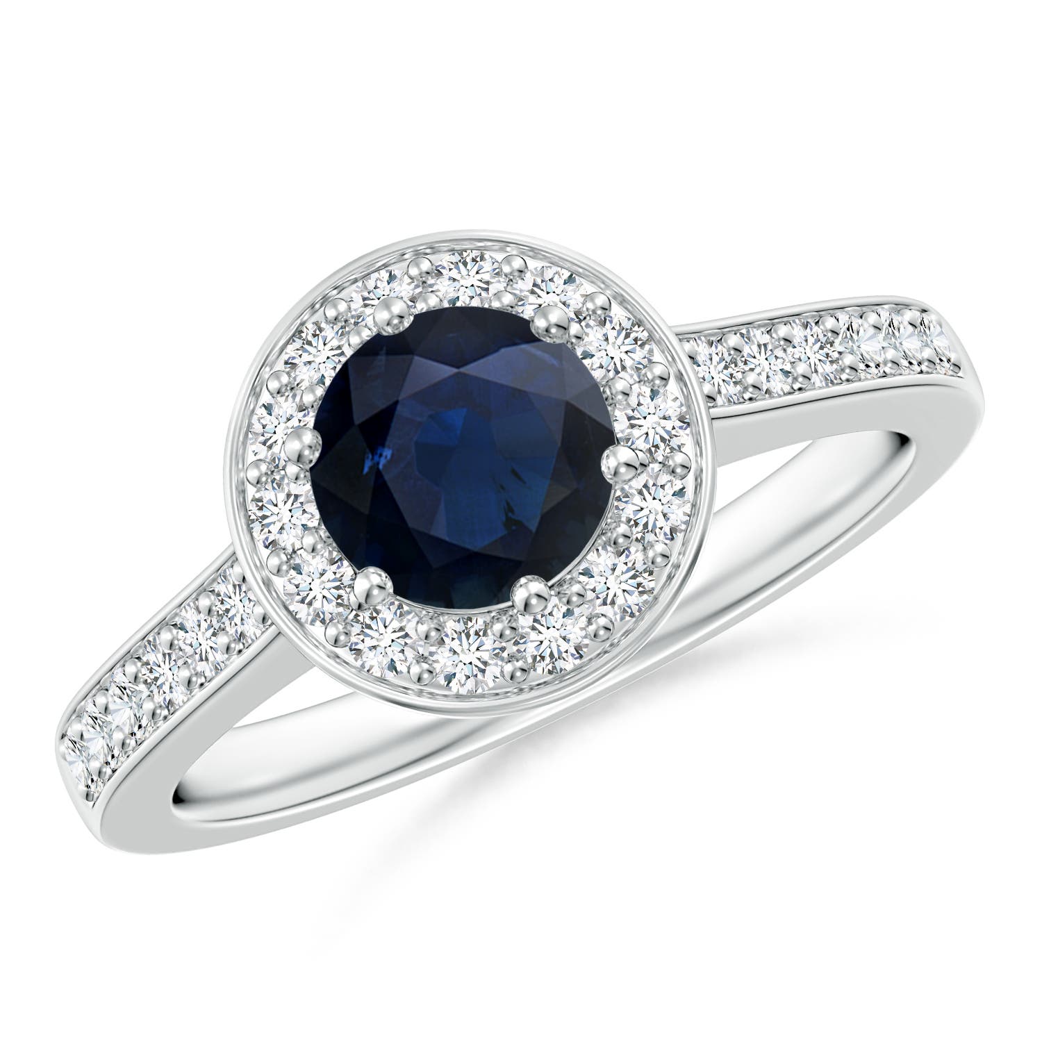 A - Blue Sapphire / 1.36 CT / 14 KT White Gold