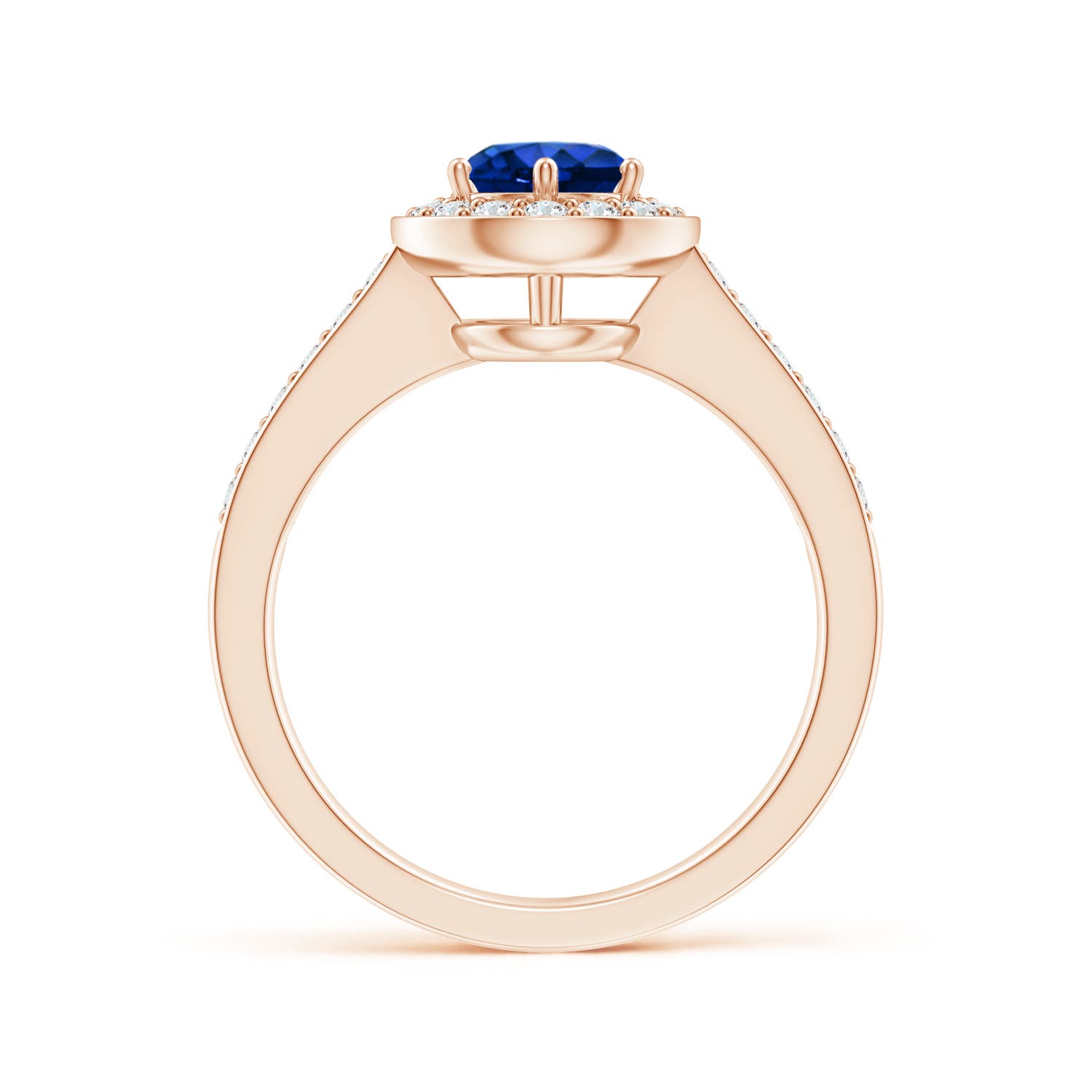 AAAA - Blue Sapphire / 1.36 CT / 14 KT Rose Gold