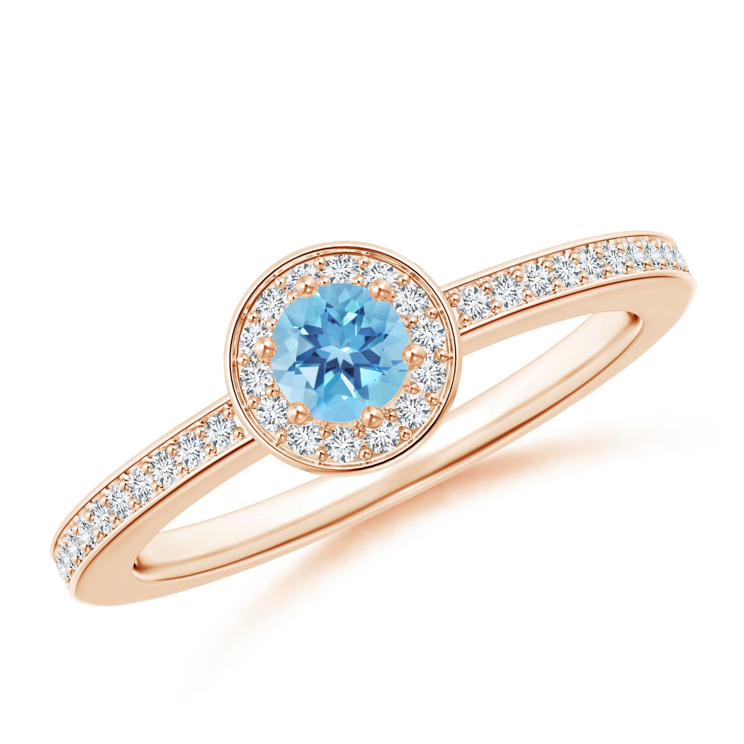 A - Swiss Blue Topaz / 0.48 CT / 14 KT Rose Gold