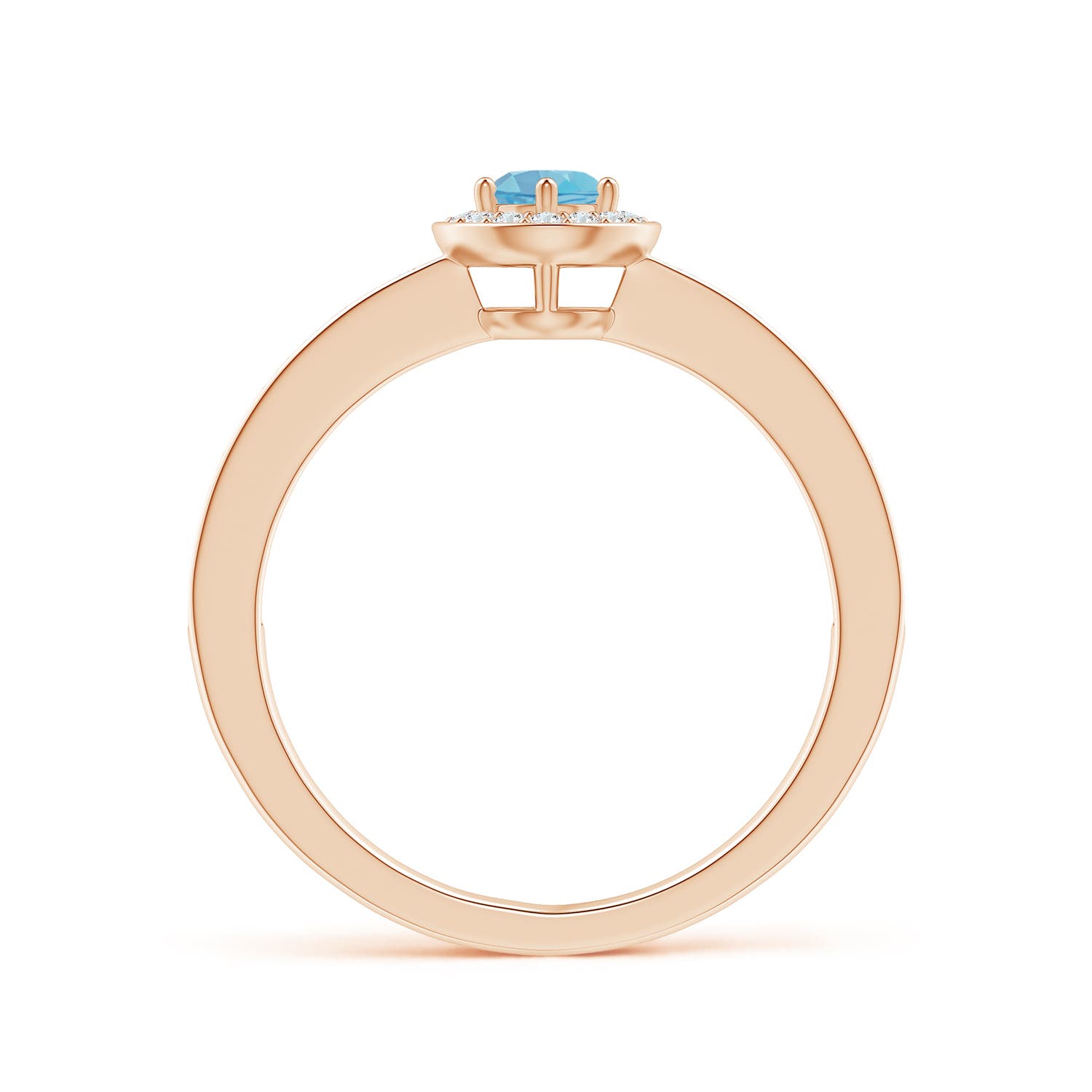 A - Swiss Blue Topaz / 0.48 CT / 14 KT Rose Gold