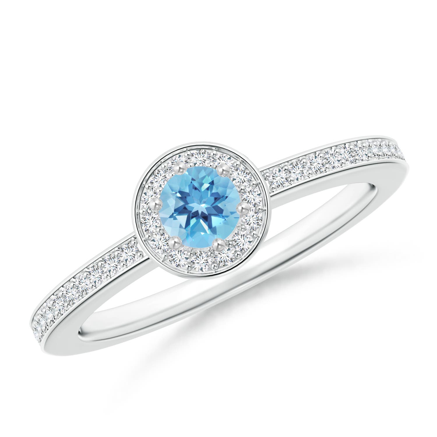 A - Swiss Blue Topaz / 0.48 CT / 14 KT White Gold