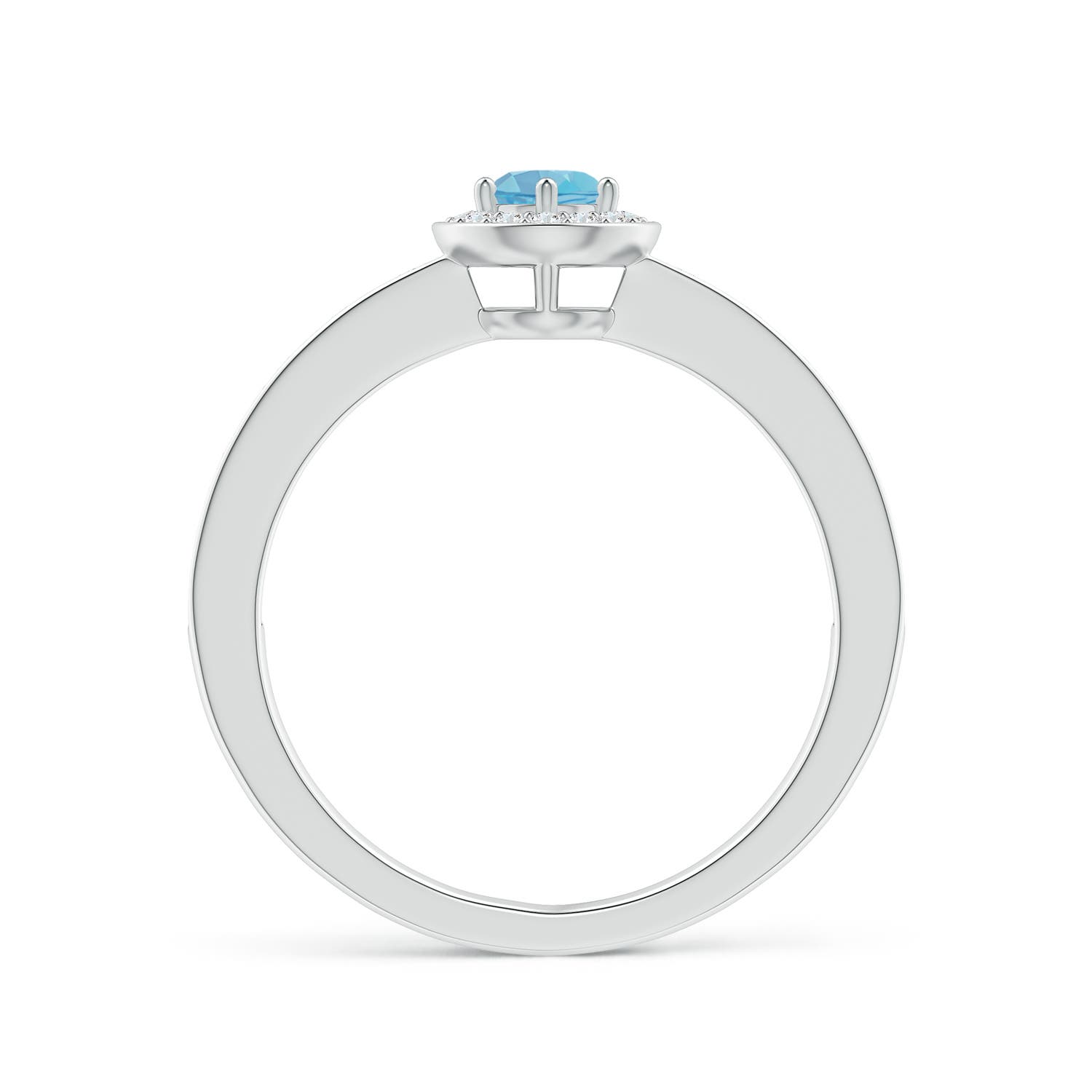 A - Swiss Blue Topaz / 0.48 CT / 14 KT White Gold