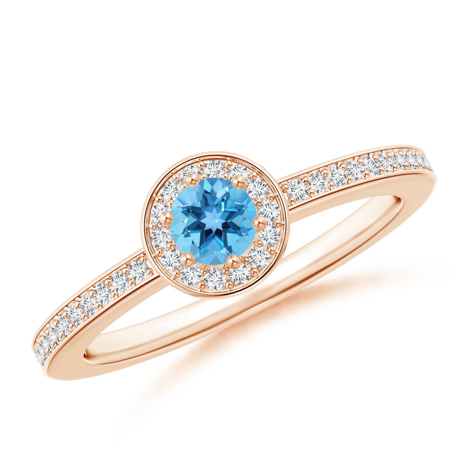 AA - Swiss Blue Topaz / 0.48 CT / 14 KT Rose Gold