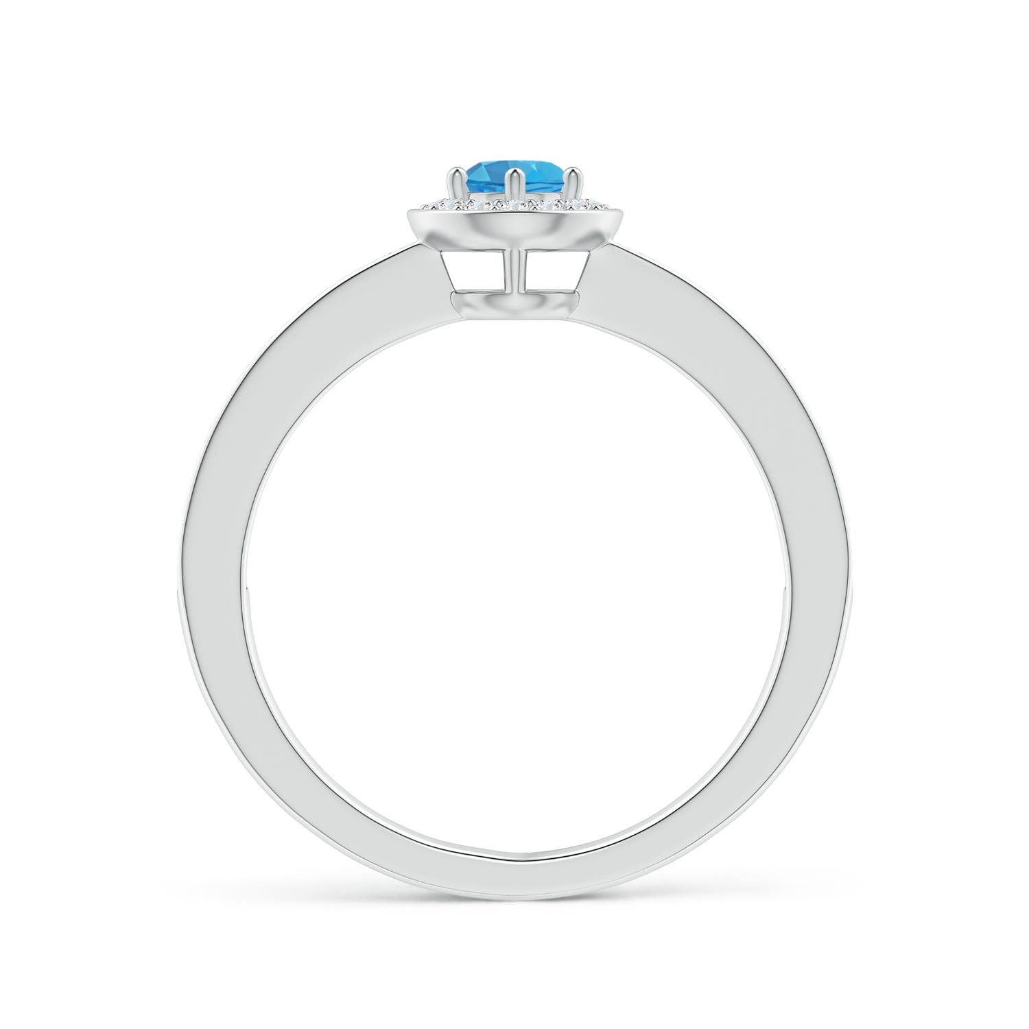 AA - Swiss Blue Topaz / 0.48 CT / 14 KT White Gold